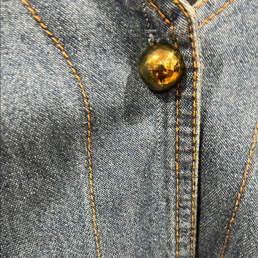 Monique Fashion Embellished Denim Button-Up Shirt -size 2X - Picture 5 of 9
